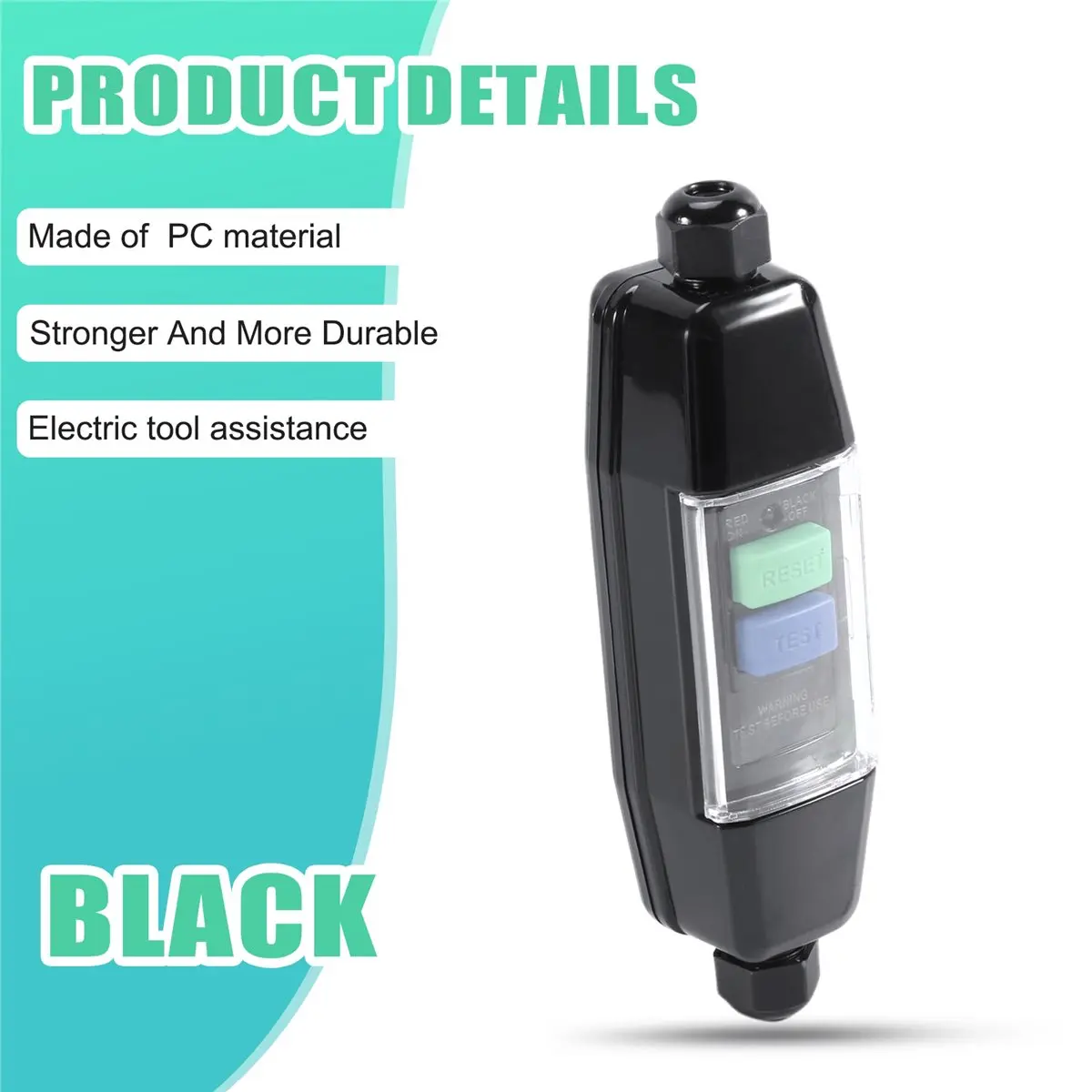 Goodprice In-Line RCD Connector, PRCD Intermediate Safety Switch, Outdoor Current Protection Against Electric Shock, Power Tools