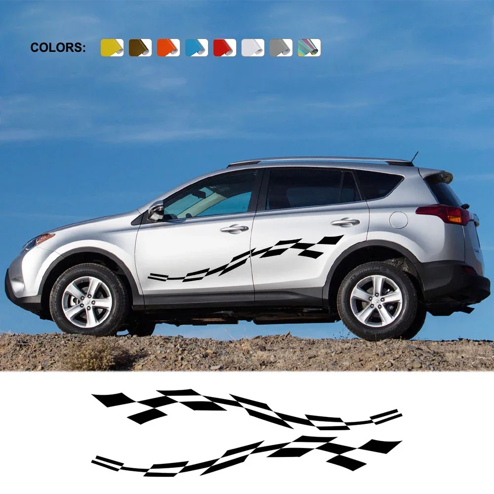 

2PCS Car Vinyl Side Stripes Stickers For Vauxhall Adam Astra Viva Corsa Auto Graphics Racing Sport PVC Decals Tuning Accessories