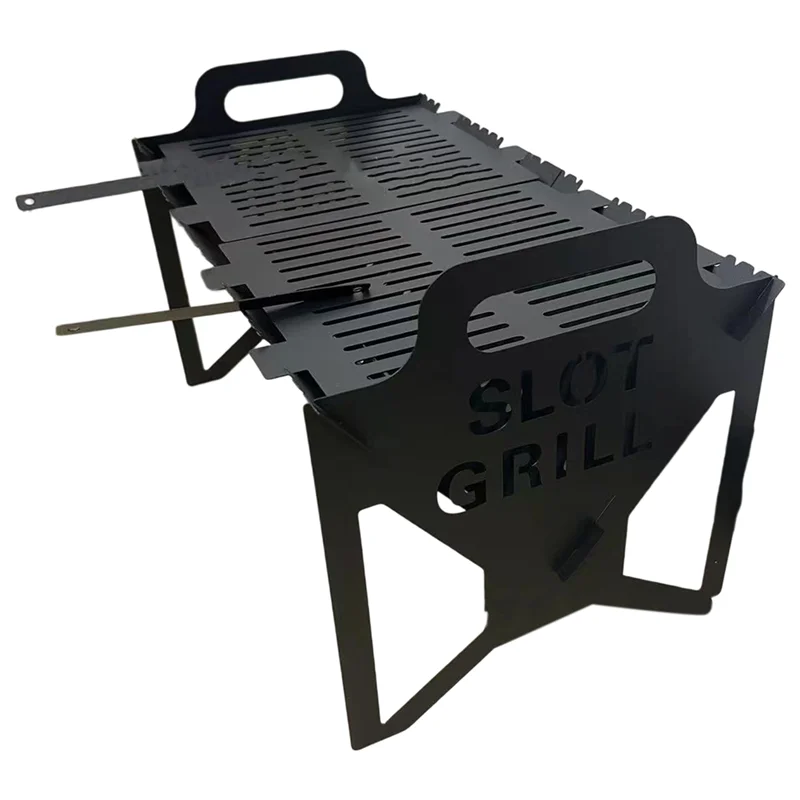 

A68G-BBQ Grills Outdoor Small Folding Metal Grills Upgraded Thickened Quick Assembly Slot Grills For Camping Picsnic