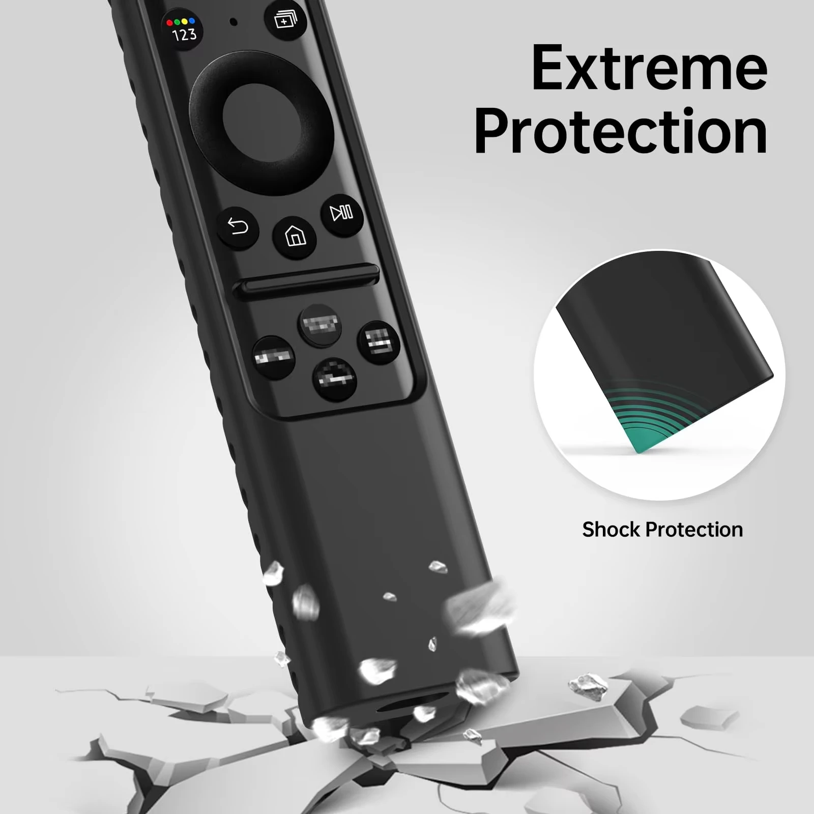 Sikai Silicone Case for Samsung SolarCell Smart TV Remote with Lanyard for 2025TM2560E 2024BN59-01439A 2023TM2360E BN59-01432A