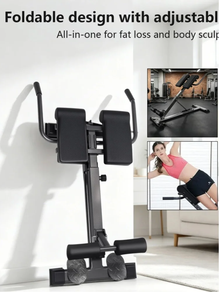 Römischer Stuhl Hyperextension für Rückentraining Faltbare Fitnessbank Belastbar bis 150kg Höhenverstellbarer Bauchtrainer Fitnessgerät
