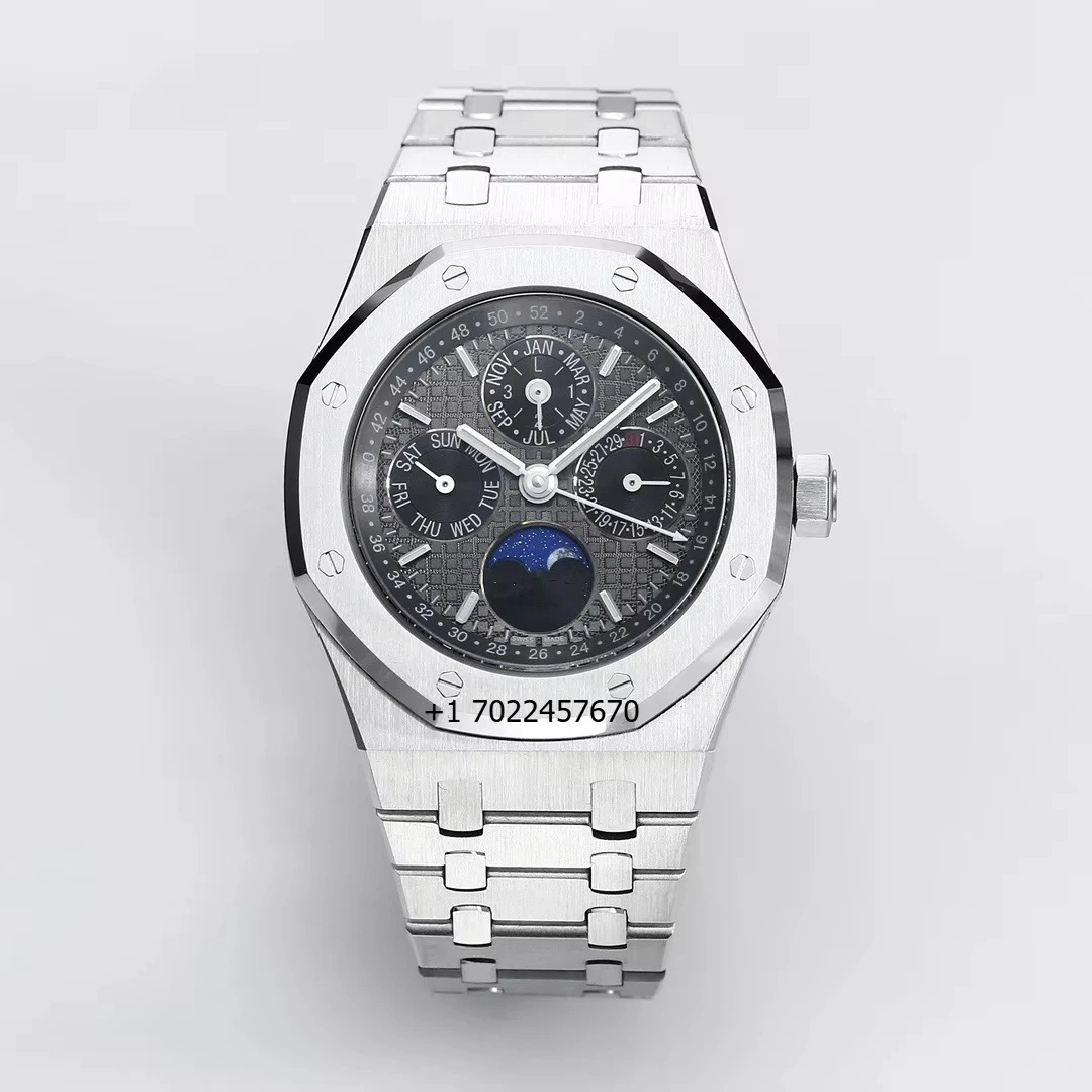 

Stainless Steel Chronograph Mechanical Watch with Pointer Dial for Men 100m Water Resistant