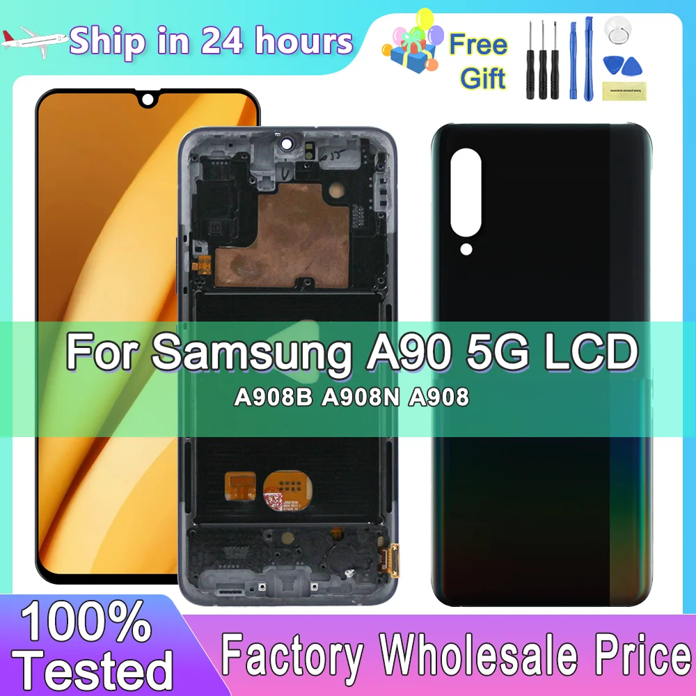 

AMOLED For Samsung A90 5G LCD Replacement Parts, Display Touch Screen For Samsung A908B A908N A908 Screen Assembly