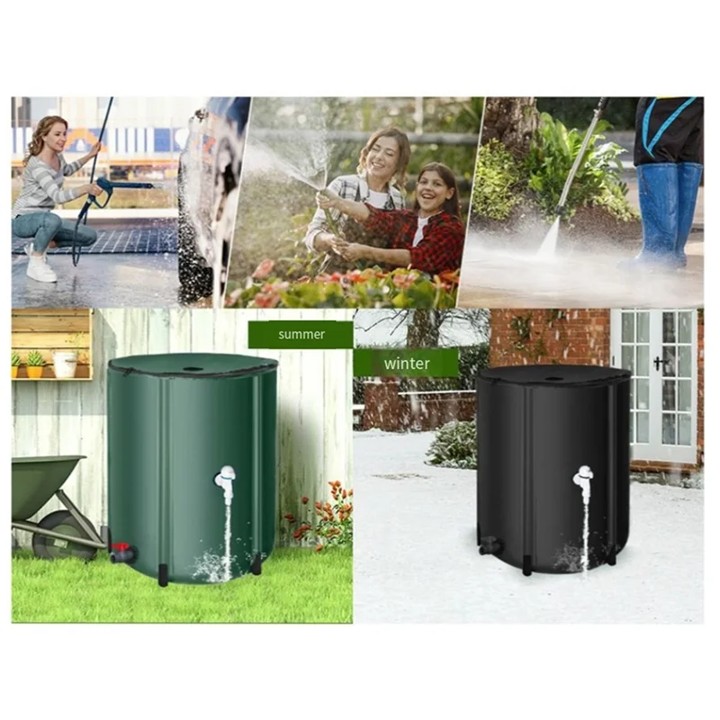 AB15-tanque de almacenamiento de agua para reciclaje de agua de lluvia, cubo de riego para jardín, contenedor de recolección, barril de almacenamiento de agua para jardín