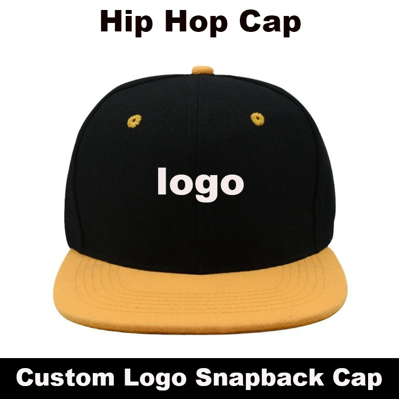 Custom Logo Adjustable Two Tone Hip Hop Snapback Cap Flat Brim Blank Baseball Hat Unisex Sun Visor