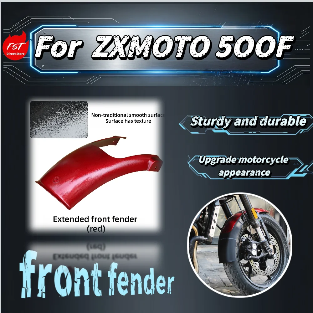 For ZXMOTO 500F Extended Widened Front Fender Enlarged Mudguard Anti Splash Sand Deflector Wheel Protection Accessories