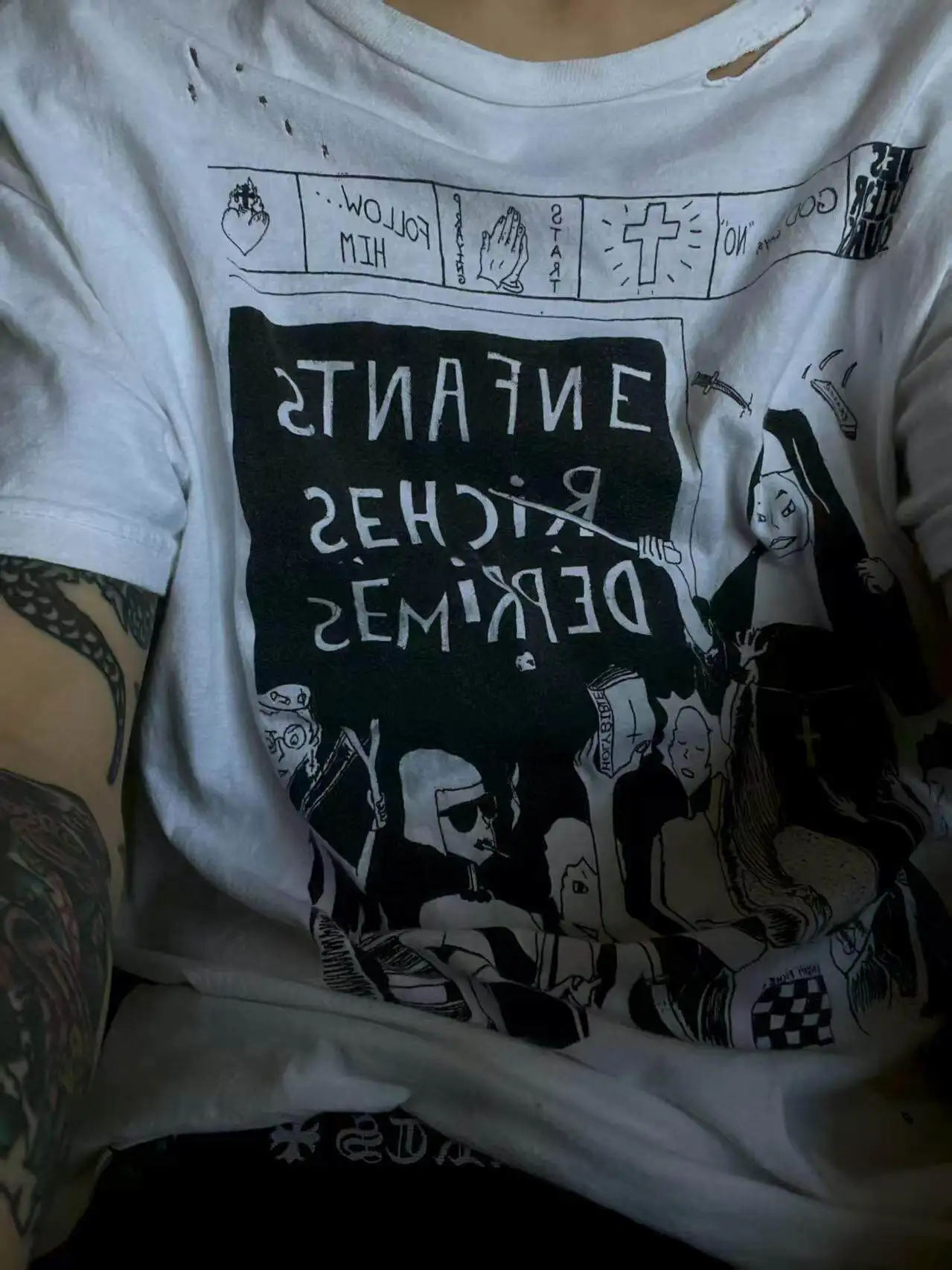 ER/D OG Punk Portrait Print Comic Short Sleeve Tee