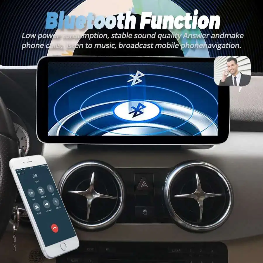 256GB أندرويد 14 Carplay Srceen نافي مشغل فيديو الوسائط المتعددة ستيريو لمرسيدس بنز GLK الفئة X204 2009-2015 شاشة 12.3 بوصة
