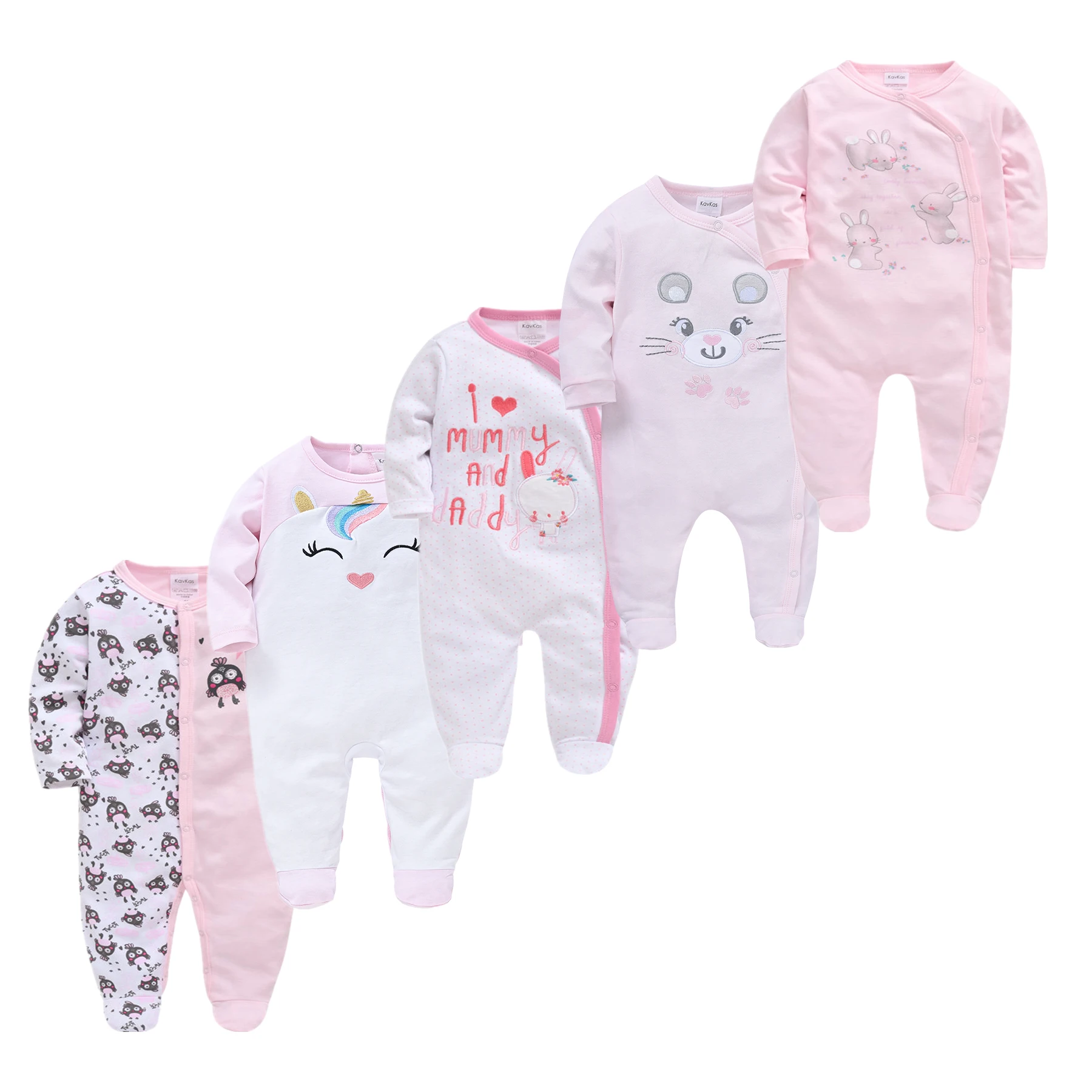 

3/5Pcs Newborn Pajamas Baby Girl Jumpsuit Roupa Bebe 2022 Long Sleeve Boys Pyjamas Clothes Body Suit Cartoon 0-12M Infant Outfit