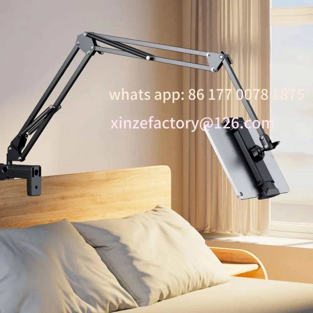 Customizable Tablet Stand 360° Rotating Bed Desktop Phone Mount with Aluminum Arm