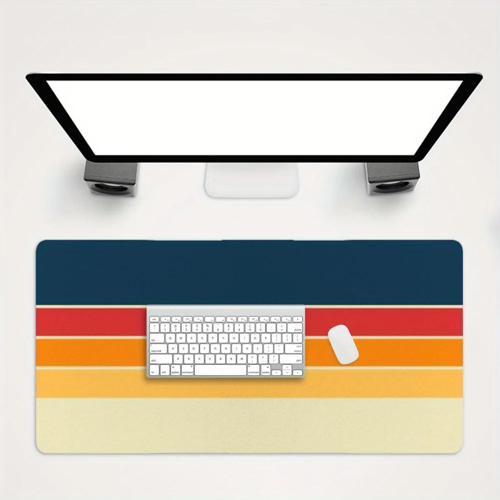 Retro Gradient Stripe Mouse Pad - Retro Style Suitable for Both Office and Gaming, 70s vintage Stripes PC Accessories