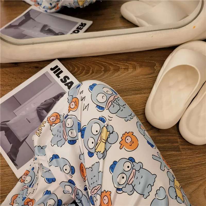 Cartoon Hangyodon Girls Pajama Pants Anime Women Trousers Loose Spring Autumn Female Casual Home Pants Outerwear Walking Pants