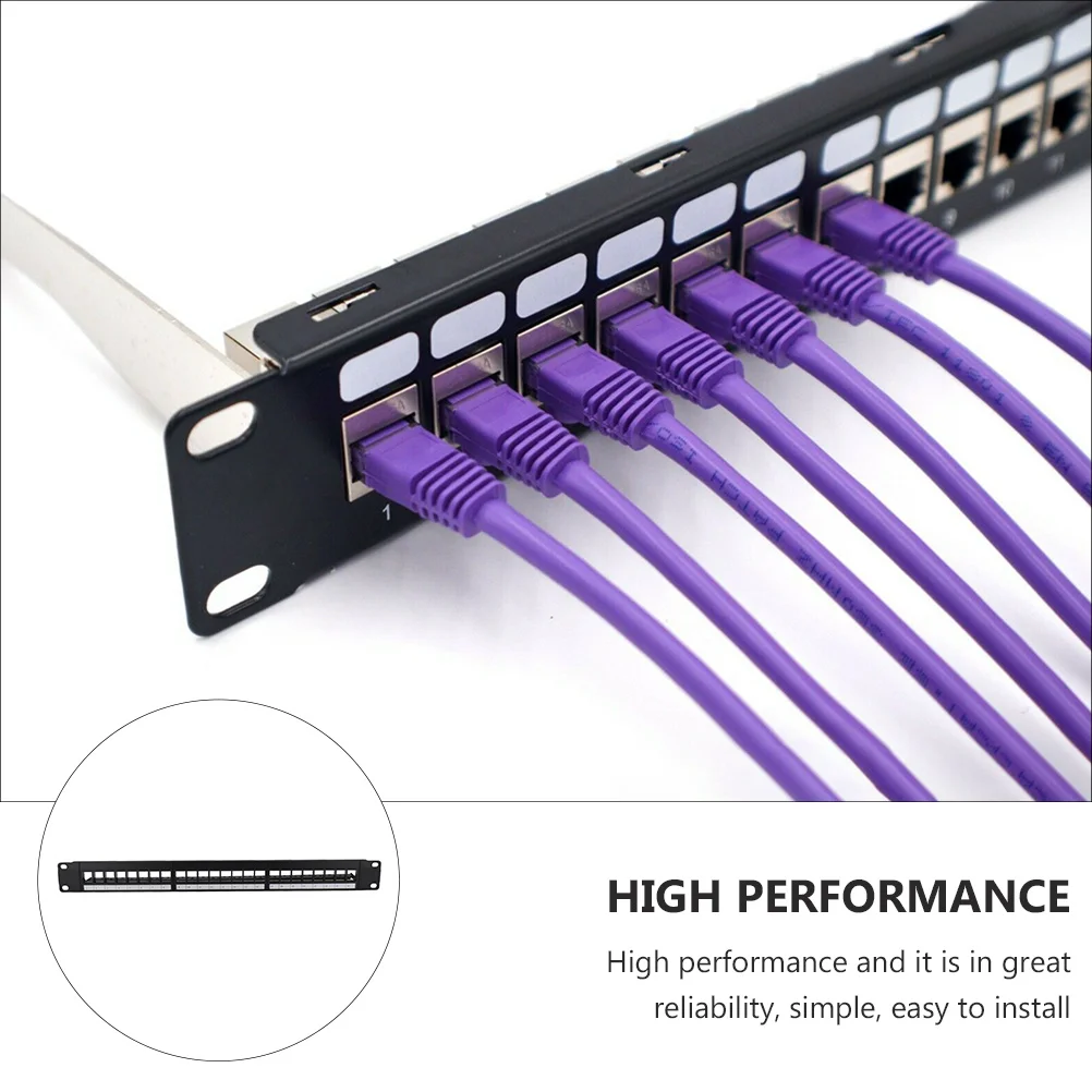 

Network Patch Panel 19 Inch 24-Port Unshielded Horizontal Rackmount Stable High Performance Cable Management