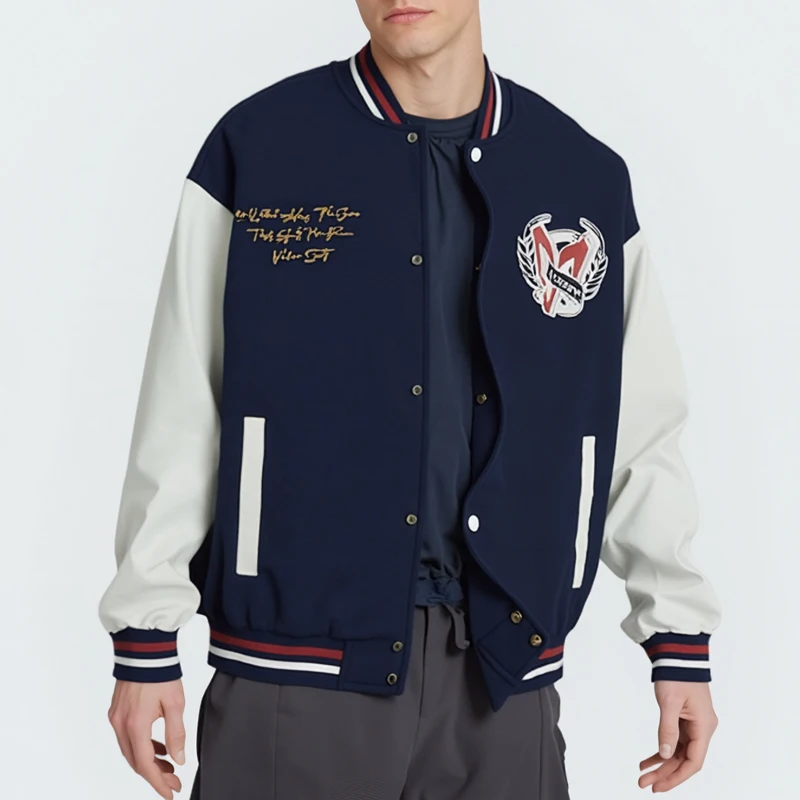 

2025 Veidoorn American Baseball Jacket without Hood for Men Women Autumn New Style Vintage Bomber Jacket Lightweight Outerwear