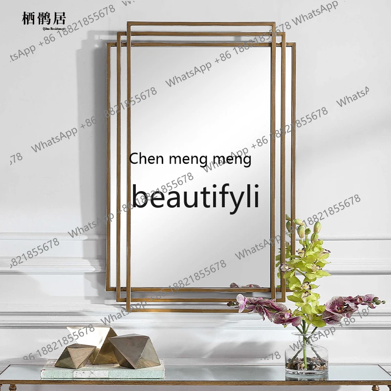 Makeup mirror perforated self-adhesive high definition intelligent wall hanging full body wall acrylic toilet bathroom mirror
