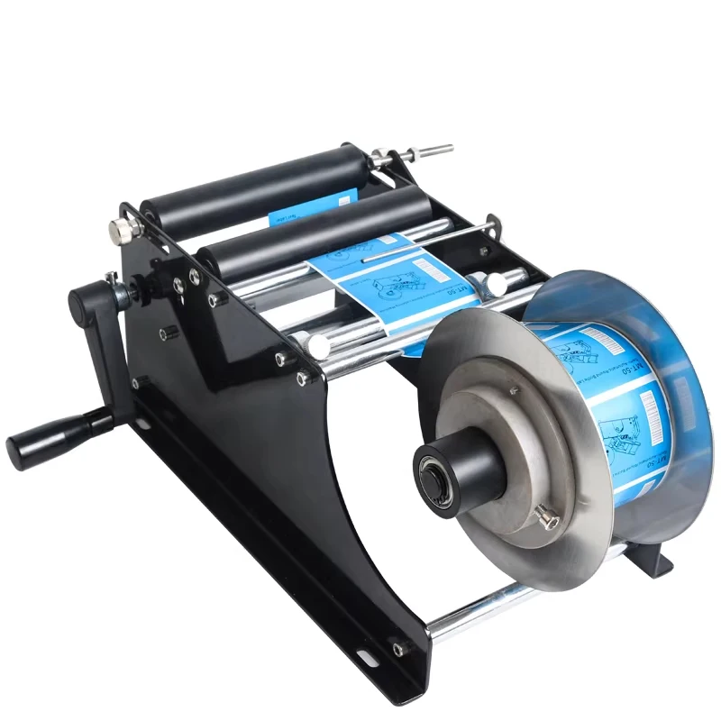 Small Manual Adhesive Round Bottle Round Can Labeling Machine Trademark LOGO Hand Cranked Labeling Machine Glass Bottle Labeler