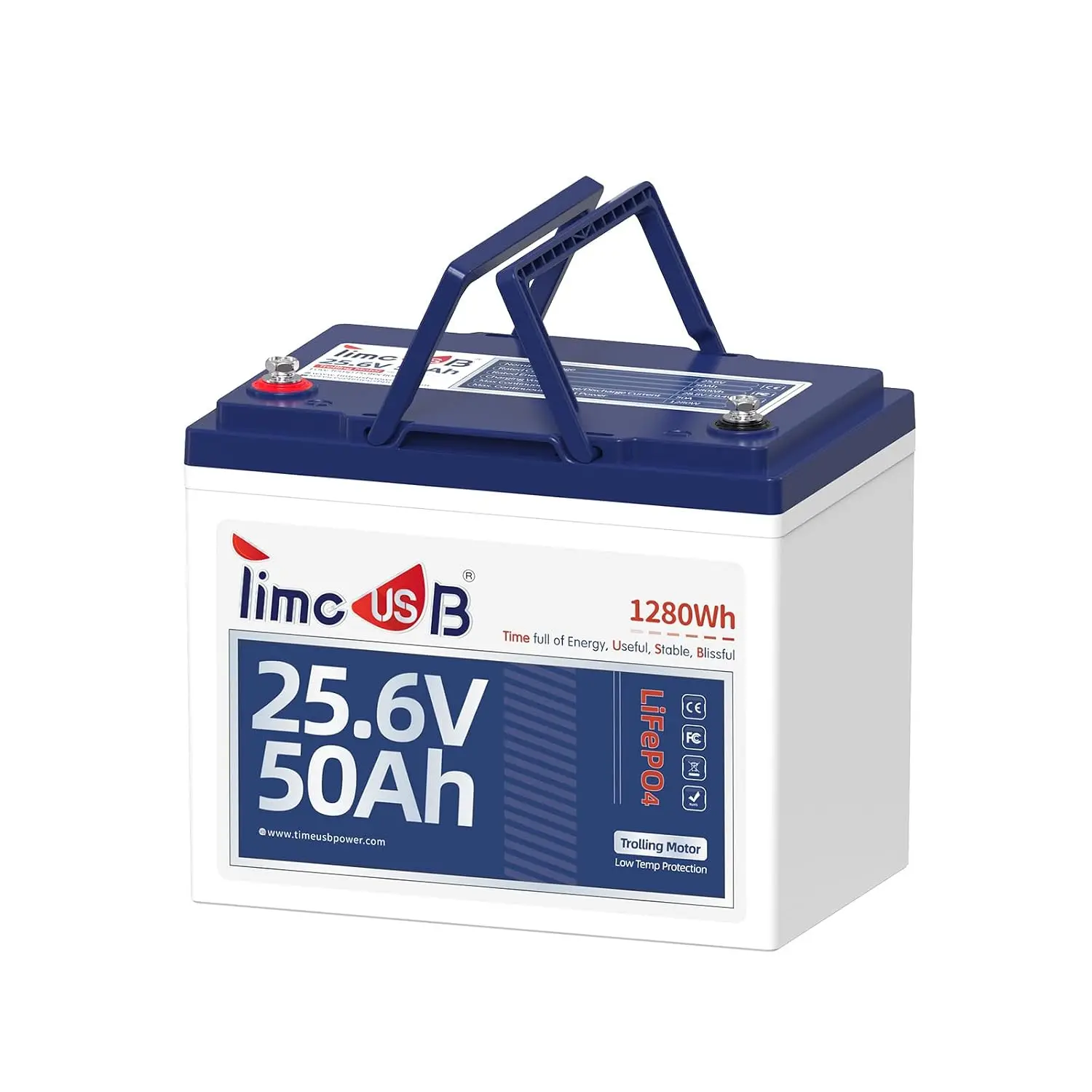 24V 50Ah LiFePO4 Lithium Battery Upgrade, IP65 Low-Temp Protection Deep Cycle Lithium Iron Phosphate Rechargeable Battery for Tr