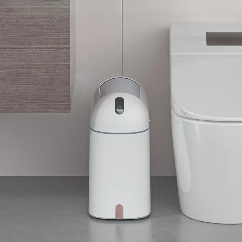 Smart Automatic Waste Bins Sensor Transfer Luxury Mini Trash Can Bathroom Supplies Trash Bin White Office Wastebasket Separate