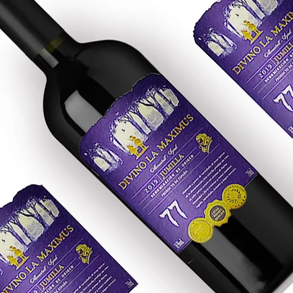 Custom Luxury Wine & Vodka Bottle Labels | Gold Hot Stamping Glossy Logo Die Cut Waterproof Vinyl Adhesive Stickers - Detail 1