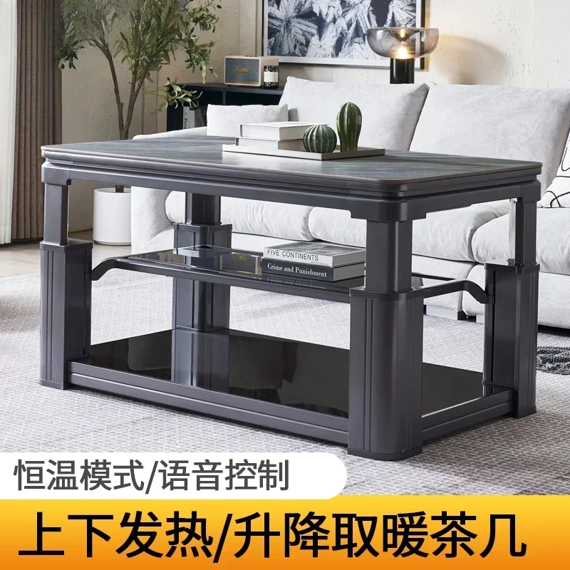 heating table titanium ash series mobile fire table with bottom wheel constant temperature and power saving rectangular table