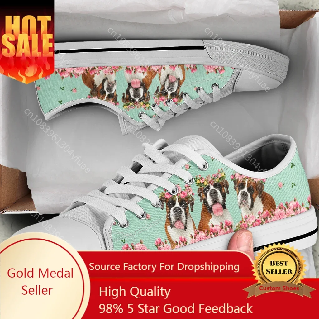 

Boxer Gog Pattern Girls Canvas Sneaker Shoes Spring Pink White Lace Up Unisex Light Soft Vulcanized Shoes Plus Size 2022