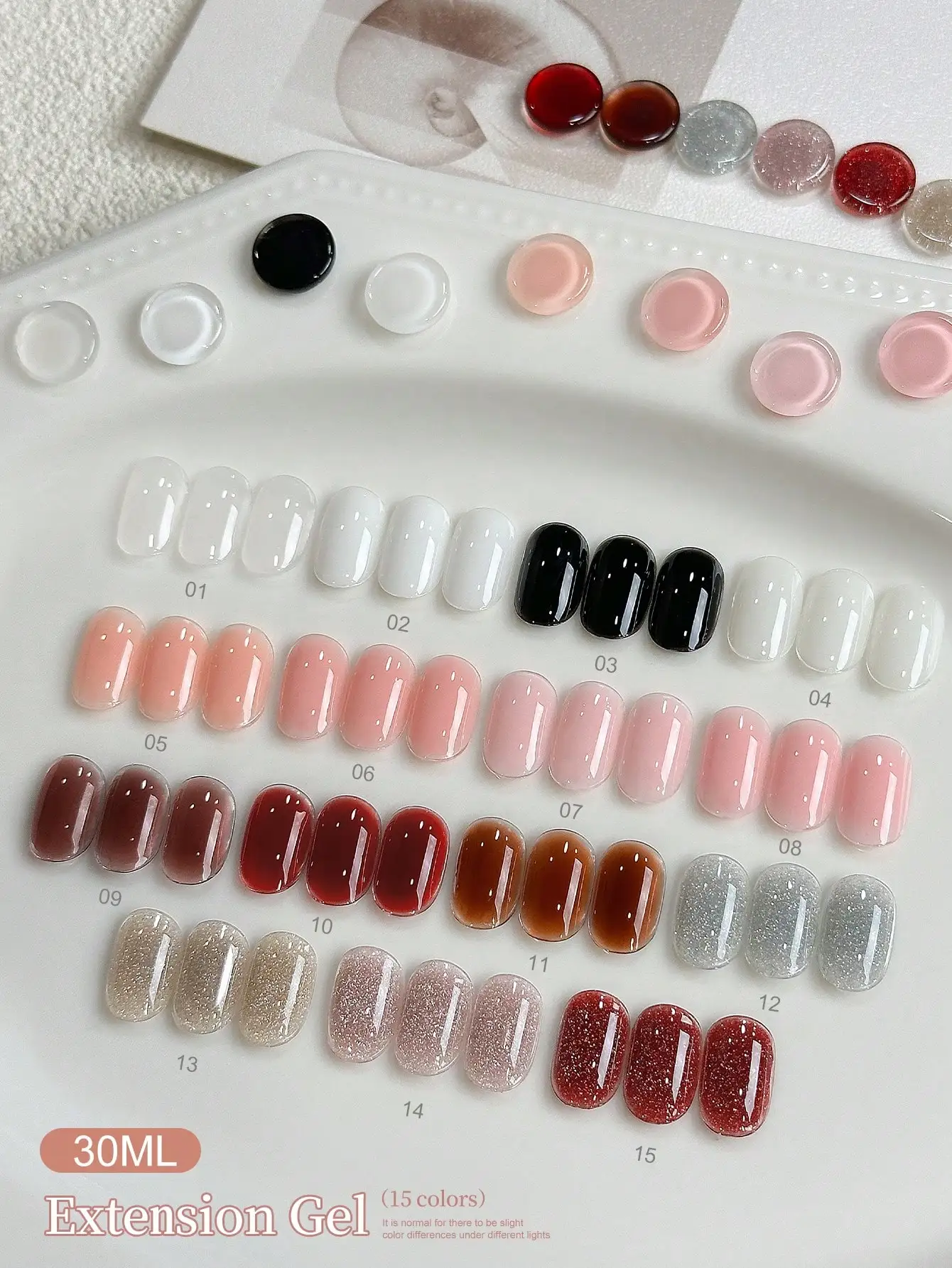 XEIJAYI 30ml 18 Farben Optional Festes Verlängerungsgel zum Stärken und Formen, Nicht Leicht Zerbrechliches Nagellack-Gel – Detail 2