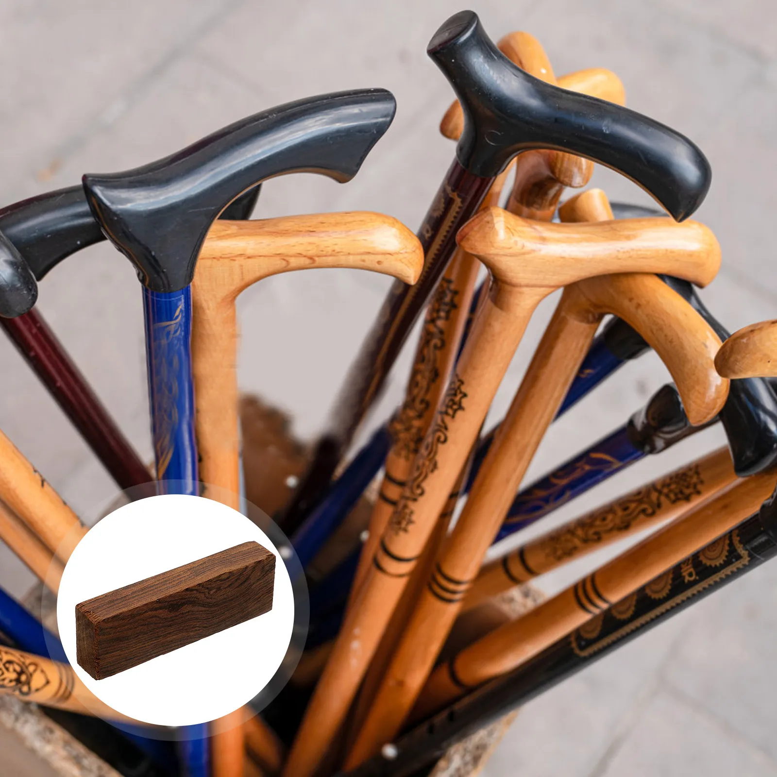 

Wooden Crutch Handle Grip DIY Craft Wood Block Unfinished Wood for Custom Hiking Stick Accessories Material Craft Supply