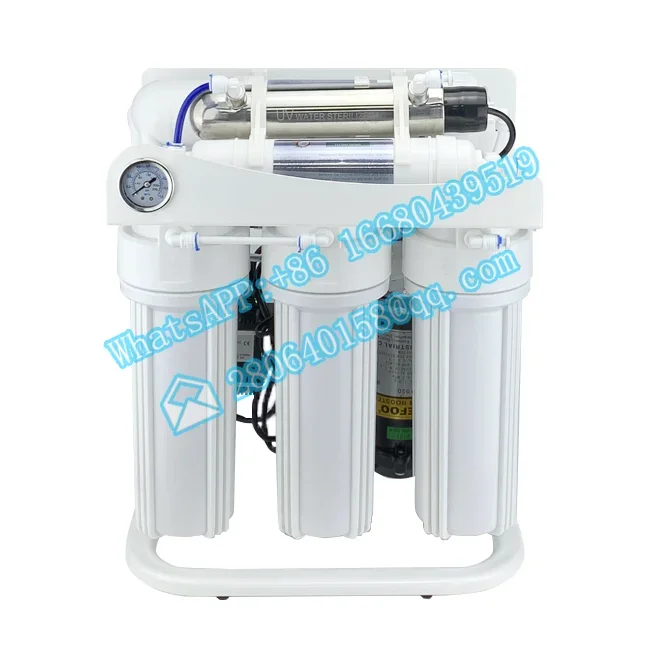 

6 Stage Under Sink Reverse Osmosis Filter With UV System RO Gauge 75 GPD