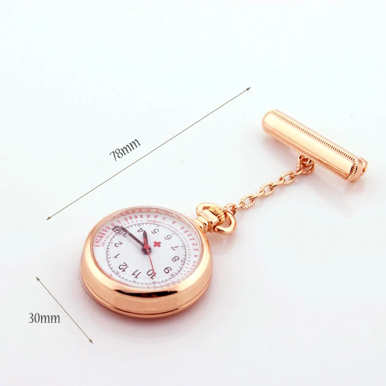 ALK Fob Nurse Pocket Watches Gift For nurses Quartz Doctor Watch Brooch LED ball pen set  Medical Clock Rose Gold PVC Pen pocket