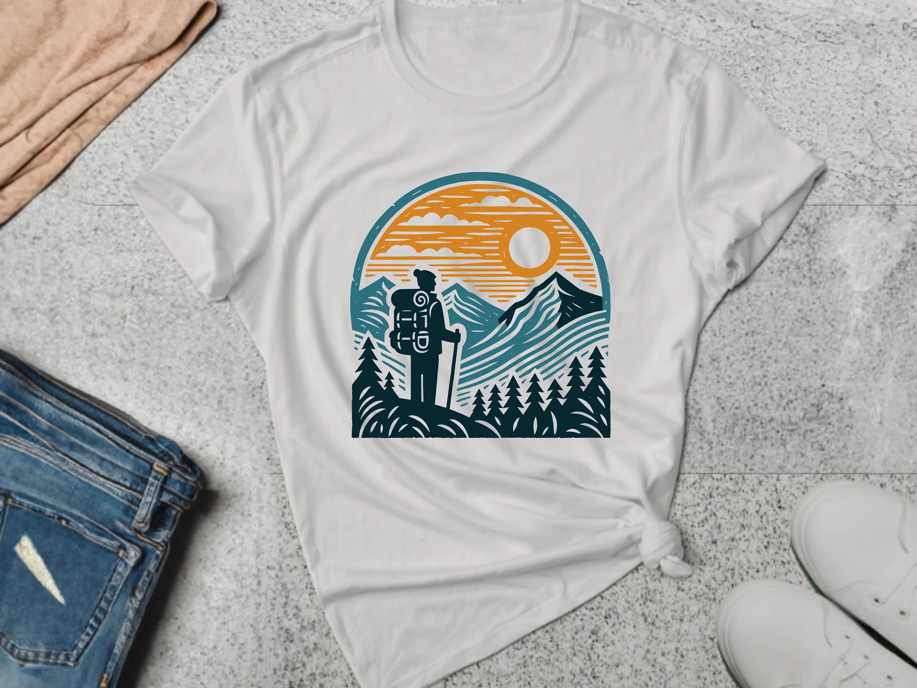 Travel T Shirt Backpacker Mountain Adventure Explorer Hiking Wanderlust Nature Lover