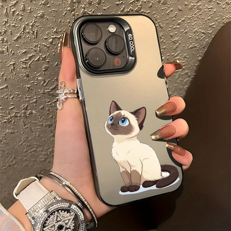 

Adorable Siamese Cat-Themed phone case for iPhone 16 15 14 13 12 11 Pro/ Max/Plus shock-proof rear cover anti-fingerprint