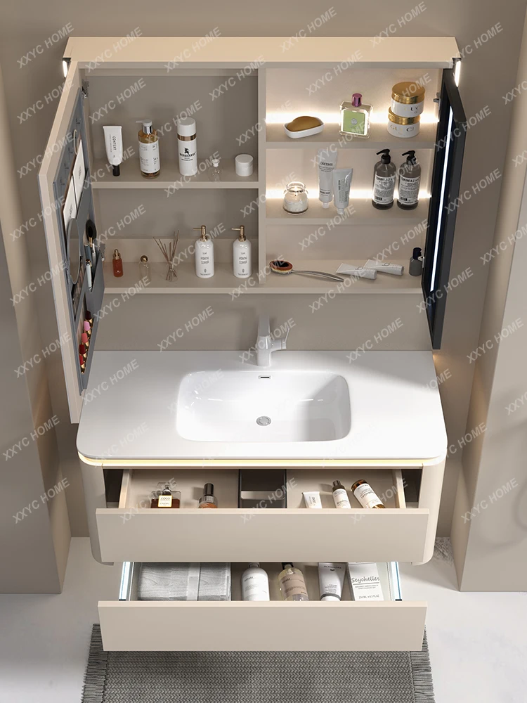 Ceramic Whole Washbin round Corner Bathroom Cabinet Bathroom Hand Washing Washbasin Cabinet Combination Washstand