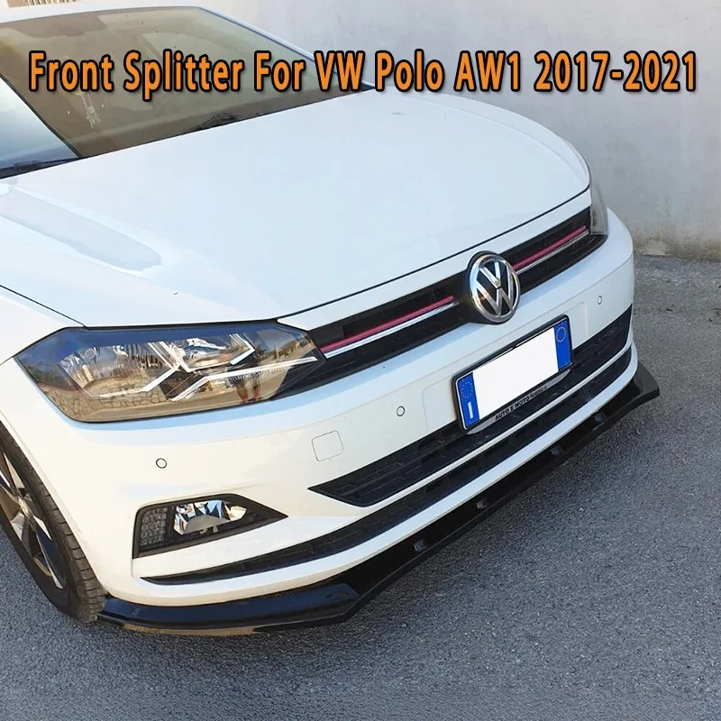 Para Volkswagen Polo AW1 MK6 TSI TDI MPI 2017-2021 parachoques delantero de coche alerón divisor labio delantero cubierta de barbilla Bodykit Tuning
