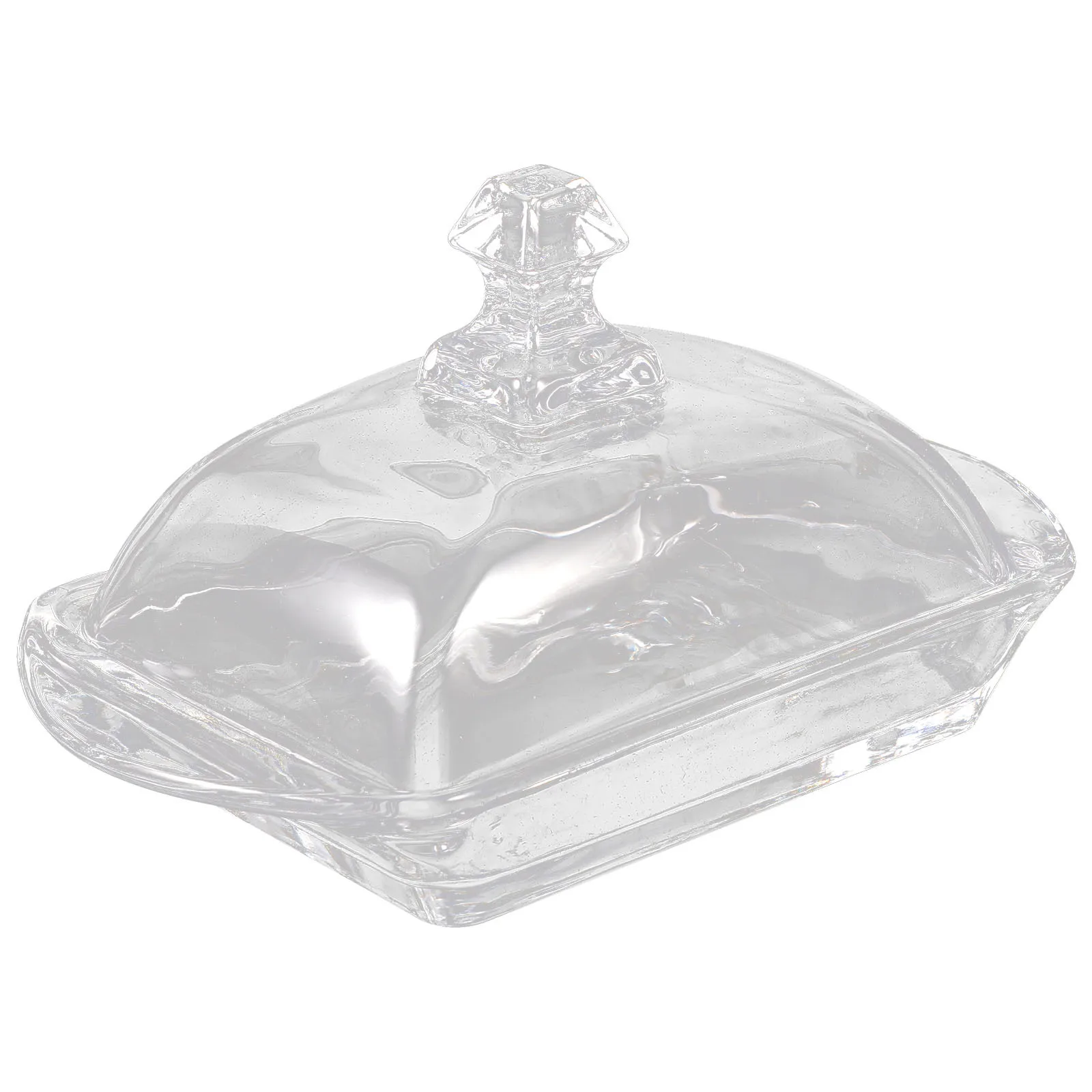 

1Set Butter Dish Glass Clear Covered Butter Tray Cheese Holder Kitchen Storage Fresh Keeping Household Cheese Box