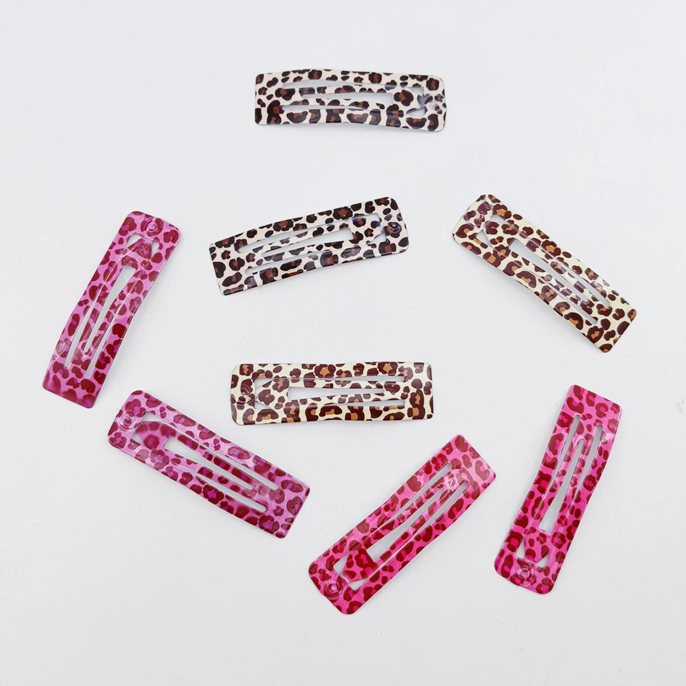 8pcs/set Leopard Print Hair Clips for Women Girls Vintage Geometric Drop BB Clips Bangs Hairpins Barrettes Hair Accessories Set