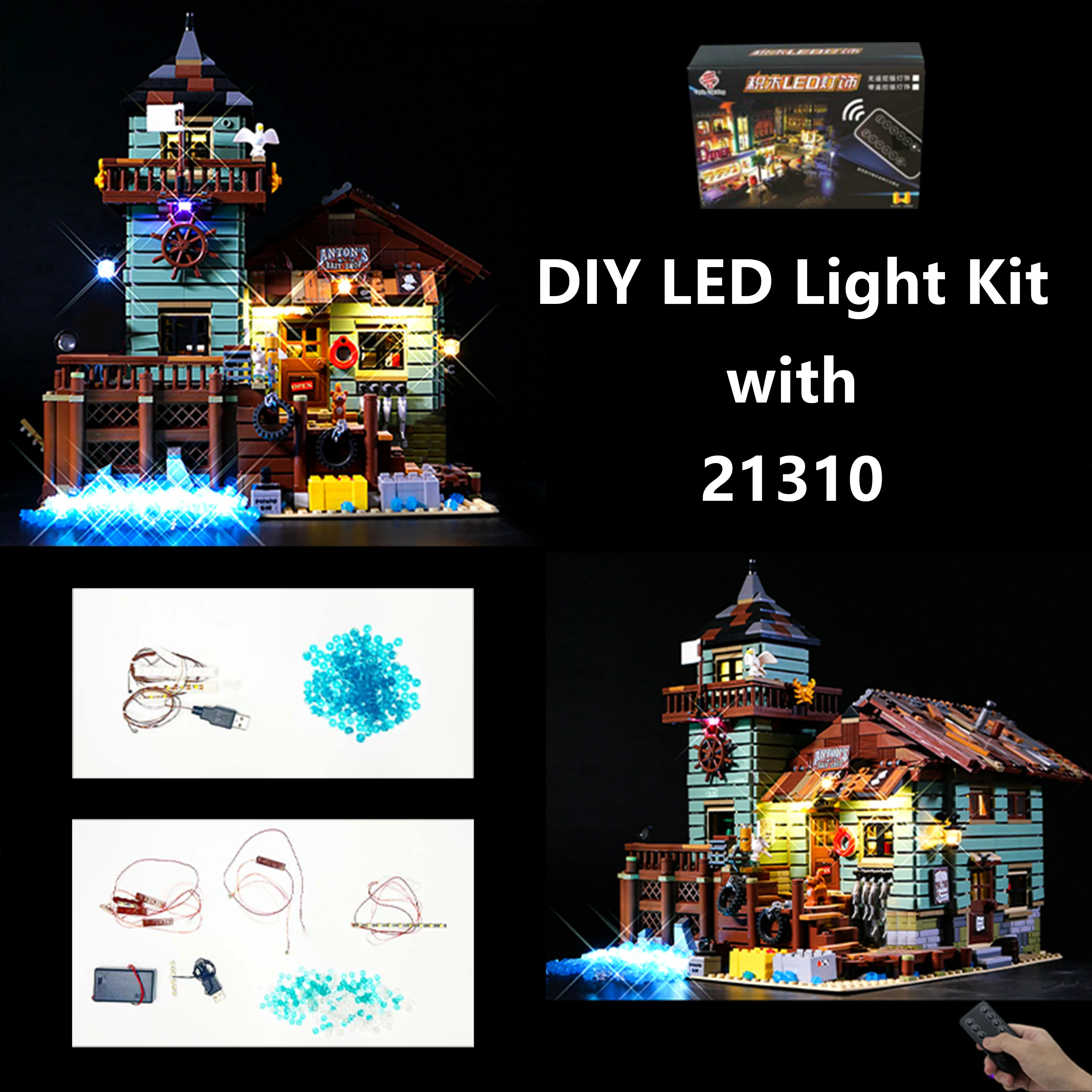 

Комплект светодиодных фонарей «сделай сам», совместимый с блоками магазина прибрежной рыбалки 21310, декоративными осветительными аксессуарами для коллекции и демонстрации