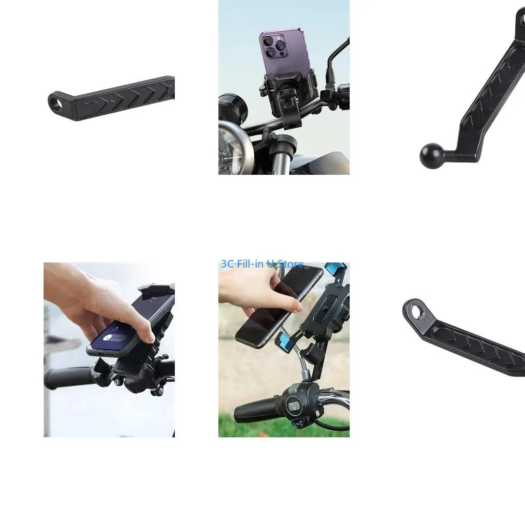 G8TA 17mm Ball Head Extension Arm Rearview Mirror Phone Stand Fixing Rod Aluminum Motorcycler Phone Holder Extender Adapter