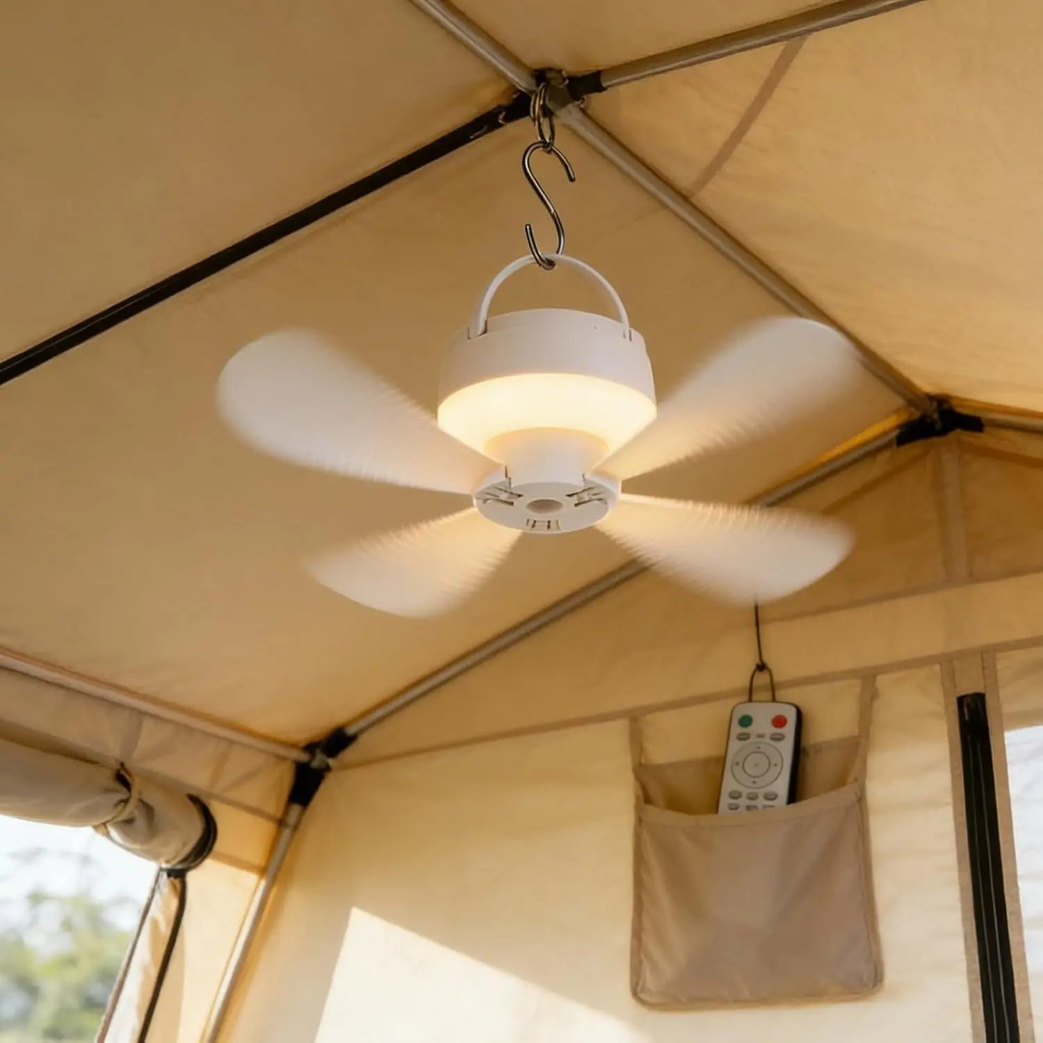 5.51 Inch Dimmable Ceiling Fan Light Silent Operation USB Rechargeable Fan Light with Remote Control Intelligent Ceiling Lamp view 2