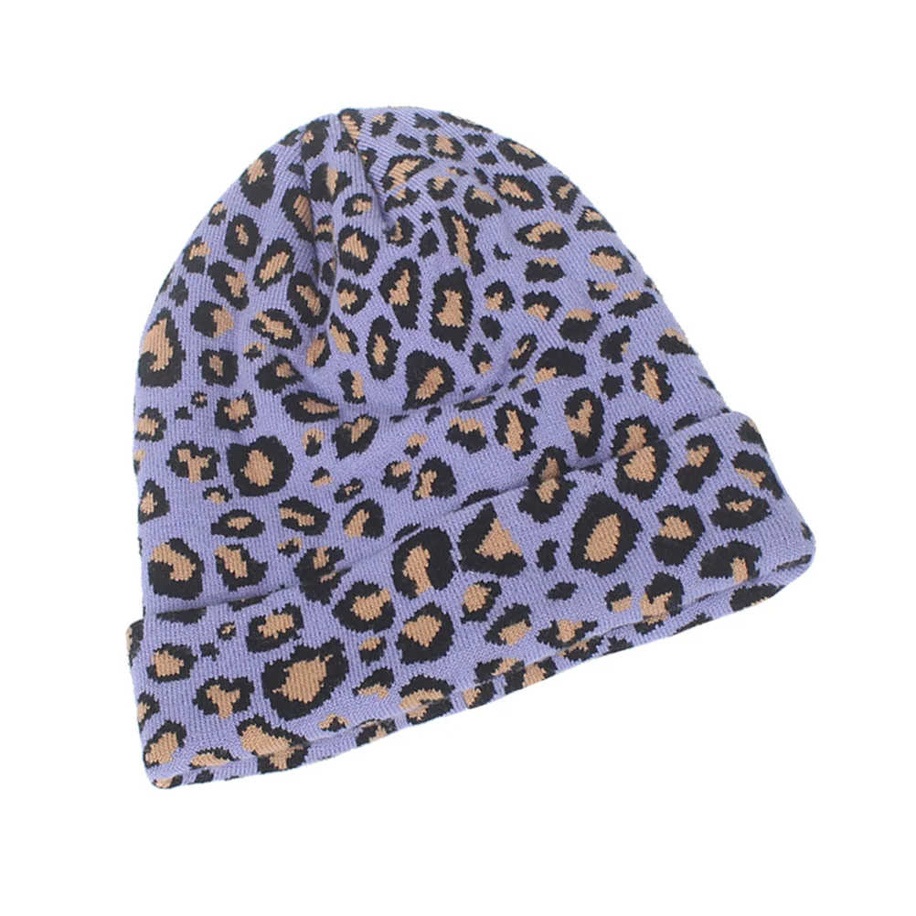 

Warm Knitted Leopard Print Beanie Winter Beanie For Winter Hats for Women Cozy Size Fits Most Travel Gift