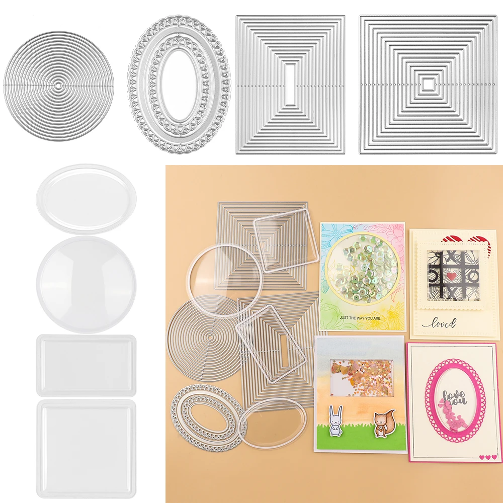 

Circle Oval Rectangle Square Dimensional Shaker Domes for Adding Dimensions to Paper Cards Plastic Clear Puffy Shaker Covers