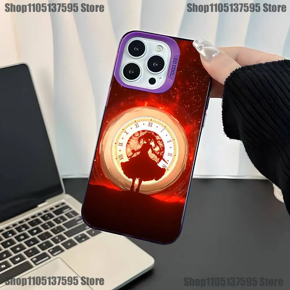 Custodia per telefono Anime Kurumi Tokisaki per iPhone 17,16,15,14,13,12,11, Mini,Pro,E,SE4,XS,MAX Purple Candy Cover opaca