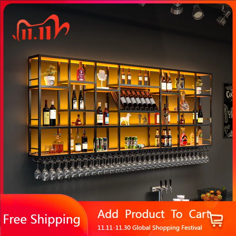 จอแสดงผลยุโรปไวน์ตู้ Minimalist ความงาม Vintage ไวน์ตู้หรูหราวิสกี้โลหะชนบท Estante ตกแต่ง