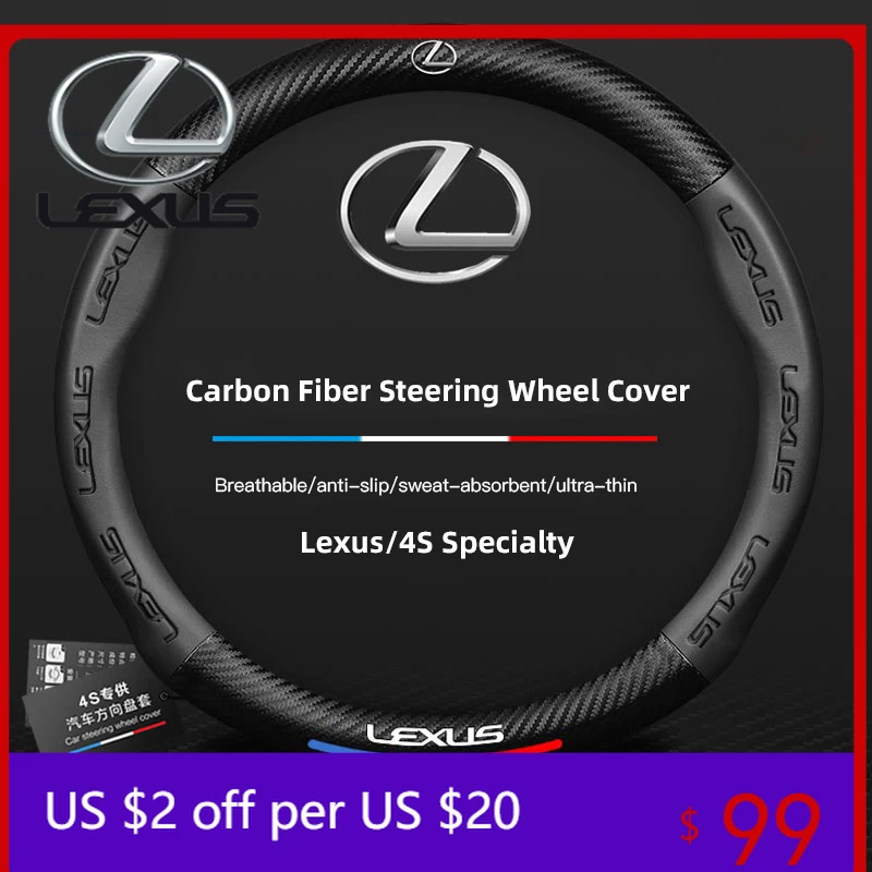

Interior Mouldings 3D Car Racing Steering Wheel Cover Anti Slip Protection Casing For Lexus LS LC IS350 ES300 GS350 CT200h GX460