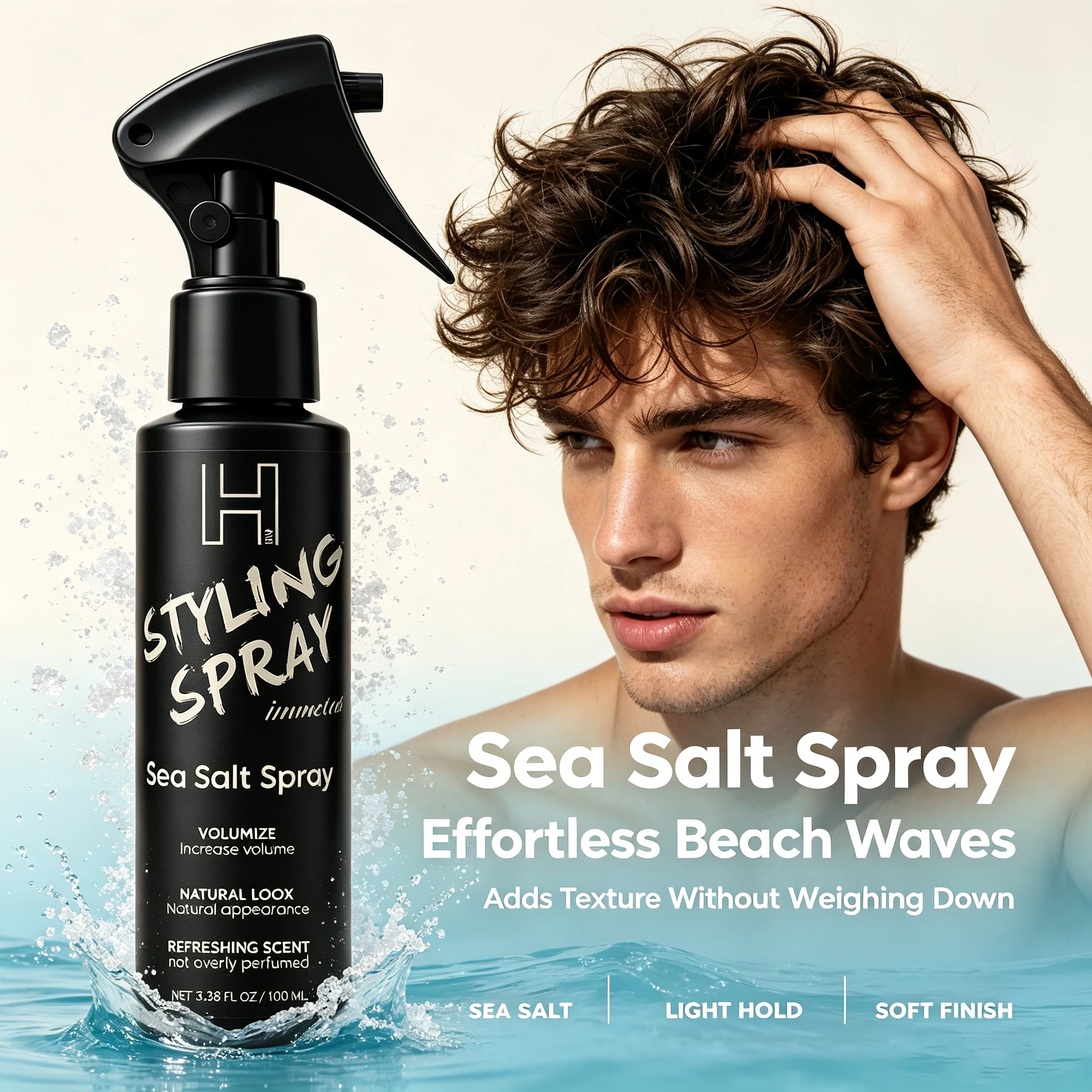 Sea Salt Hair Styling Spray Lazy Curl Defining Improving Thicken Strong Hold Non Greasy Fluffy Natural Wave Hair Nourishing Oil
