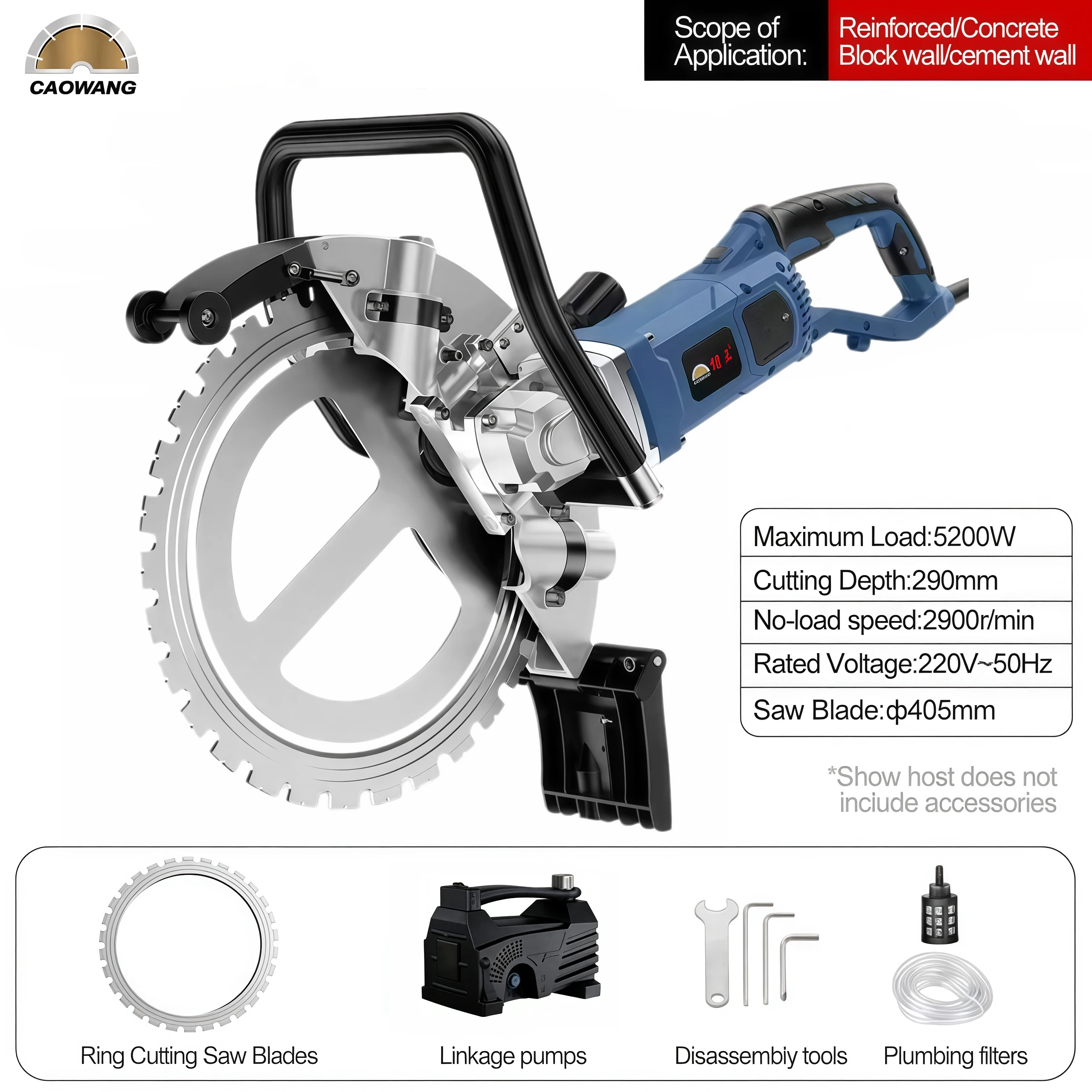 Nieuwe High Power Elektrische Ringzaag Betonnen Muur Snijmachine Multifunctionele Steen Snijmachine Elektrische Zaag Borstelloze Motor