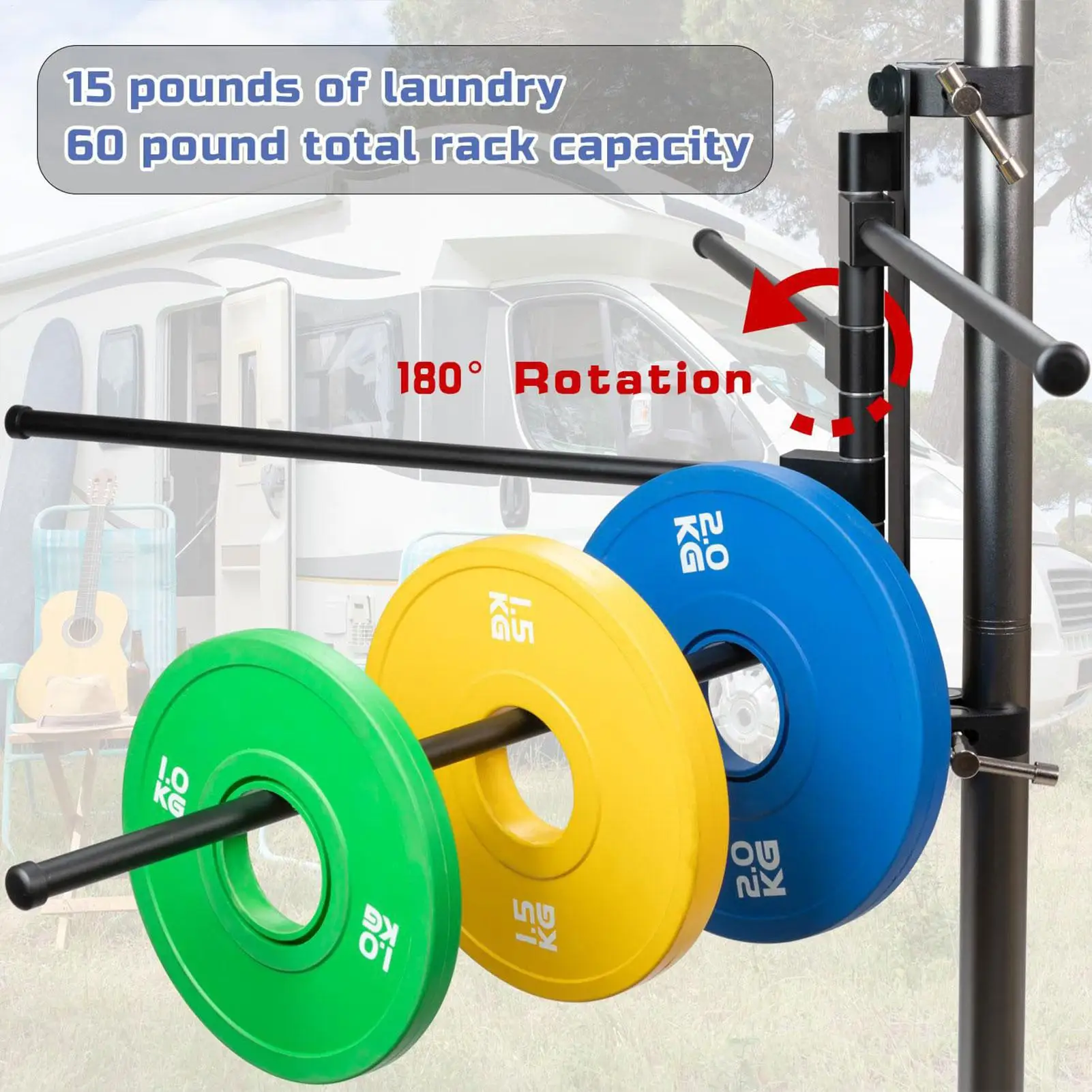 

Сушилка для белья из алюминиевого сплава, сверхмощная вешалка для автофургона, на лестнице, сушилка для одежды для кемперов, прицепов, путешествий, отелей