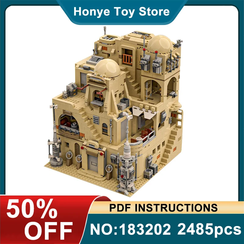 MOC-183202 City Street View Desert Architecture Cantina Model Building Bricks Blocks Assembly DIY Toys Christmas Gifts For Kids