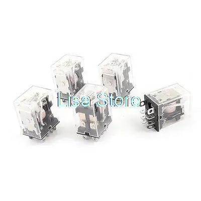 JQX-13FL AC 220V Coil 8 Pins DPDT Red LED Indicator Light Power Relay 5 Pcs