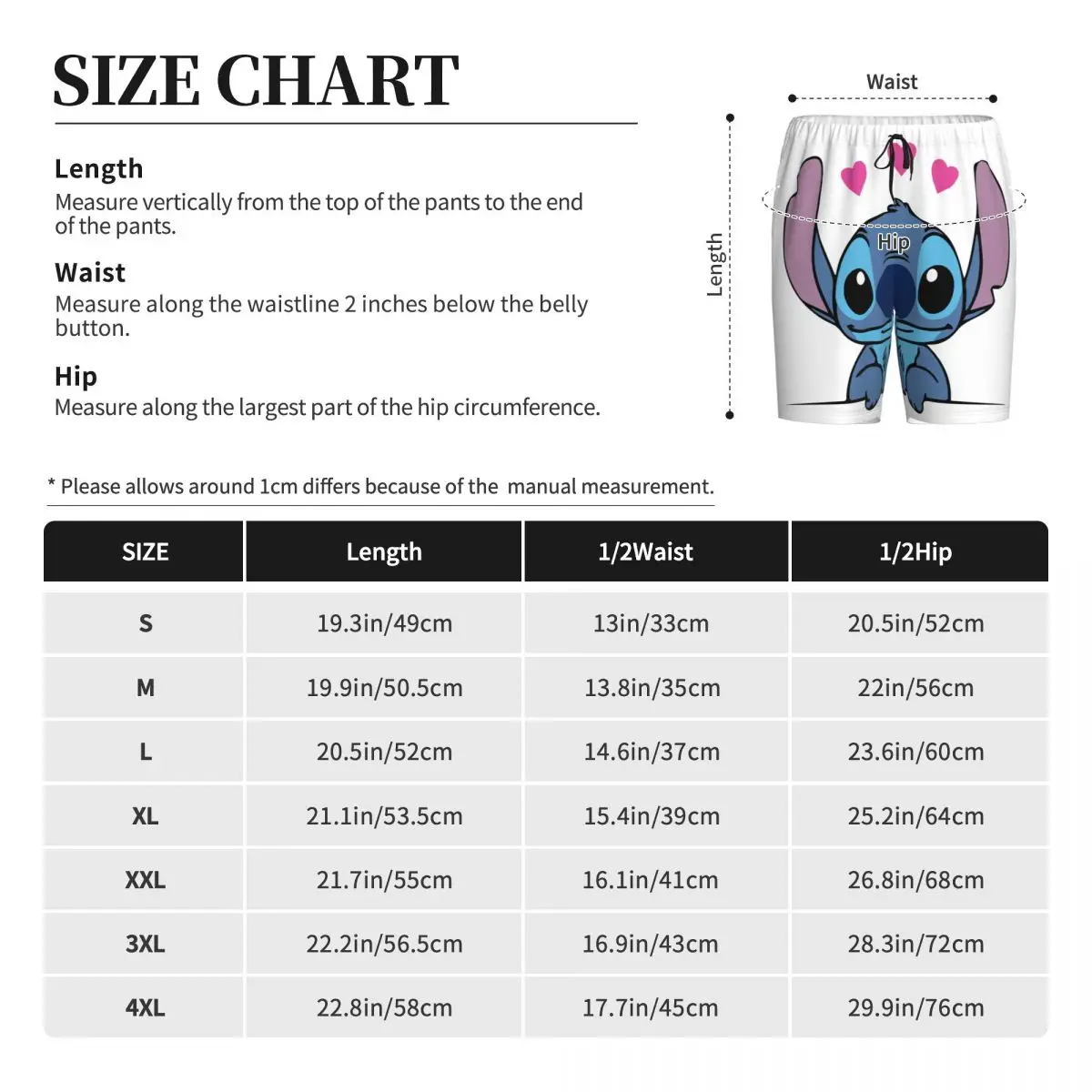 Custom Lilo Stitch Cartoon Anime Manga Pajama Shorts Sleepwear Men Elastic Waistband Sleep Lounge Short Pjs with Pockets