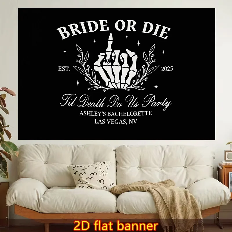 A Single Stylish 2D Flat Printed Wall Tapestry, Perfect for a Bachelorette Party in Las Vegas, Featuring a Skeleton Hand. Ideal for Decorating a Living Room Or Dormitory